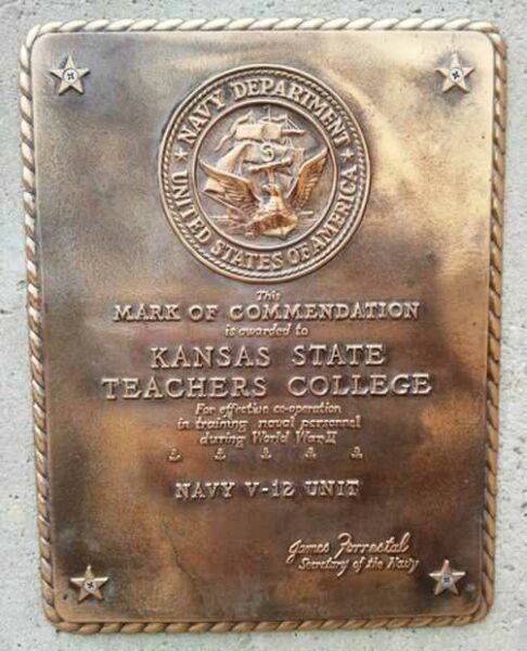KANSAS STATE TEACHERS COLLEGE WAR MEMORIAL PLAQUE