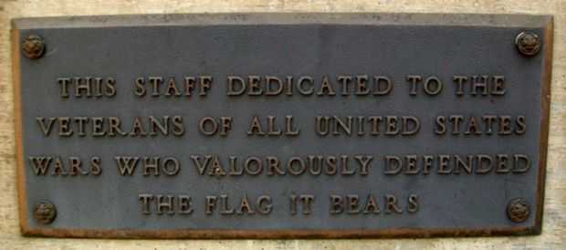 EL DORADO WAR VETERANS MEMORIAL FLAGPOLE PLAQUE A