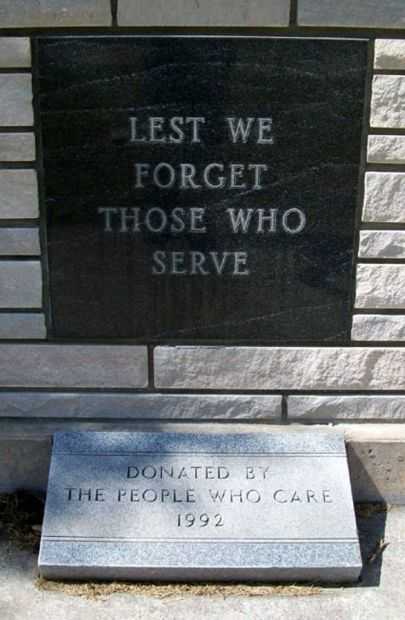 HUMBOLDT VETERANS MEMORIAL DEDICATION STONE
