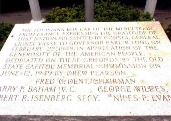BATON ROUGE MERCI TRAIN MEMORIAL STONE