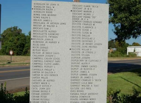 BUNKIE WAR VETERANS MEMORIAL PANEL C