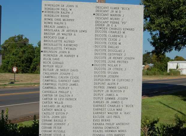 BUNKIE WAR VETERANS MEMORIAL PANEL C