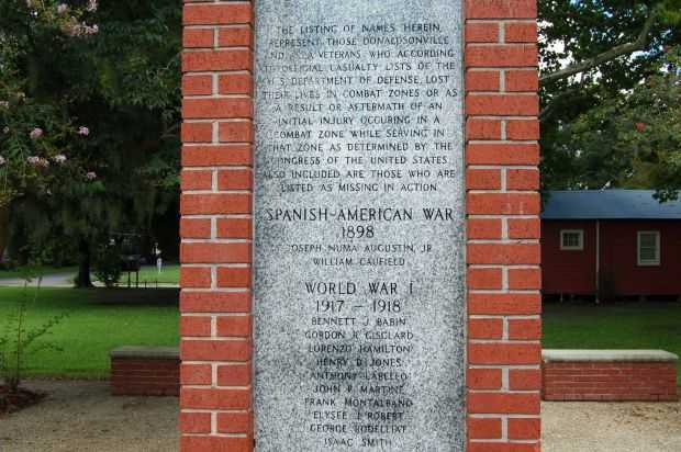 DONALDSONVILLE WAR VETERANS MEMORIAL PANEL B