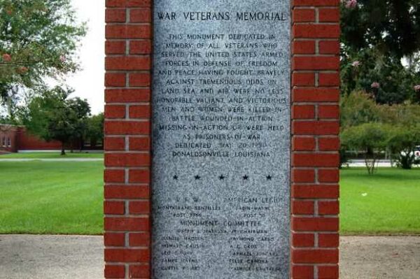 DONALDSONVILLE WAR VETERANS MEMORIAL PANEL A