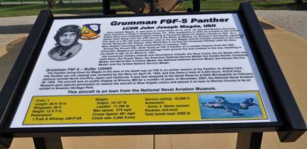 GRUMMAN F9F-5 PANTHER MEMORIAL AIRCRAFT PLAQUE