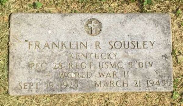 FRANKLIN R SOUSLEY MEMORIAL CEMETERY STONE