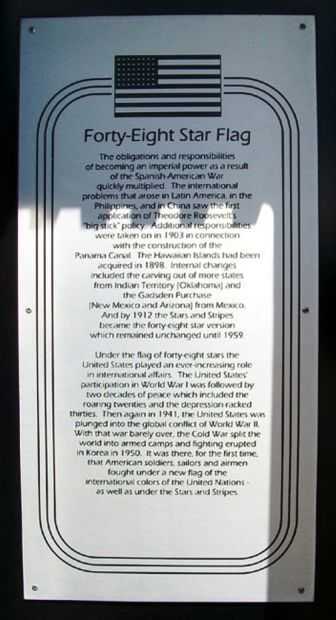FORTY-EIGHT STAR FLAG WAR MEMORIAL PLAQUE