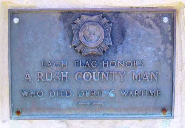 RUSH COUNTY WAR MEMORIAL FIELD OF FLAGS PLAQUE
