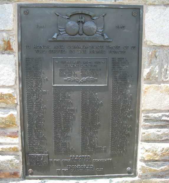 HALETHORPE WORLD WAR II MEMORIAL PLAQUE