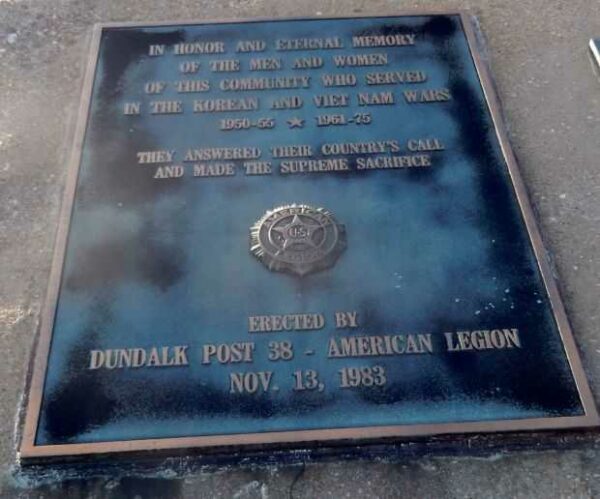 DUNDALK KOREAN AND VIET NAM VETERANS MEMORIAL PLAQUE