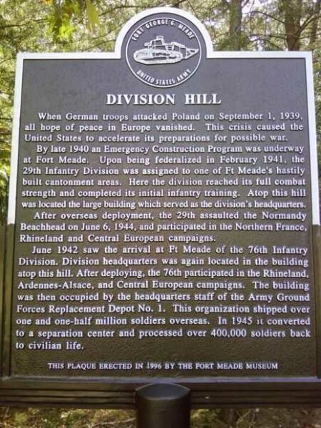 DIVISION HILL WAR MEMORIAL MARKER
