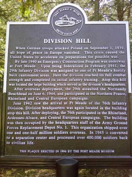 DIVISION HILL WAR MEMORIAL MARKER