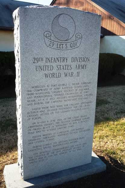 29TH INFANTRY DIVISION WORLD WAR II MEMORIAL FRONT