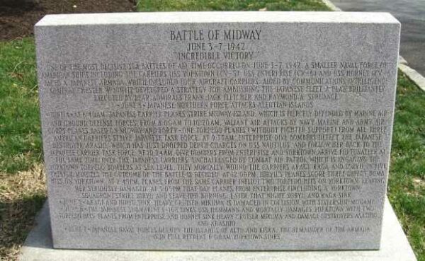 BATTLE OF MIDWAY MEMORIAL STONE J