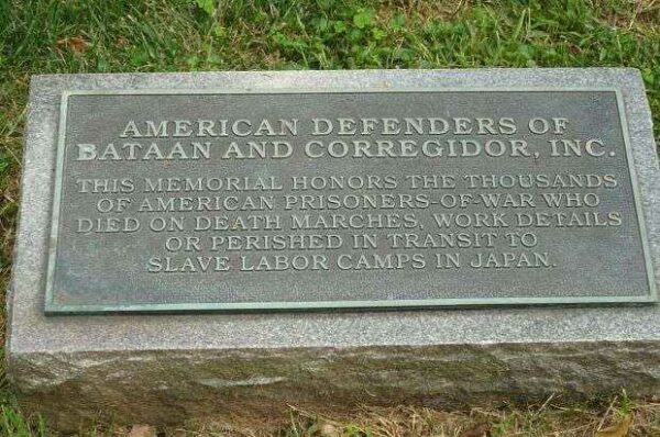 AMERICAN DEFENDERS OF BATAAN AND CORREGIDOR MEMORIAL TREE PLAQUE
