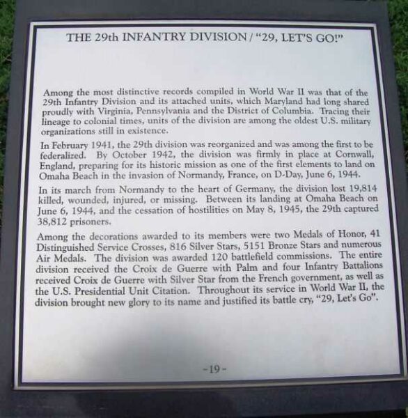 MARYLAND WORLD WAR II MEMORIAL PLAQUE S