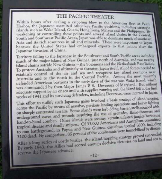 MARYLAND WORLD WAR II MEMORIAL PLAQUE L