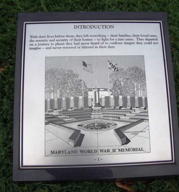 MARYLAND WORLD WAR II MEMORIAL PLAQUE A