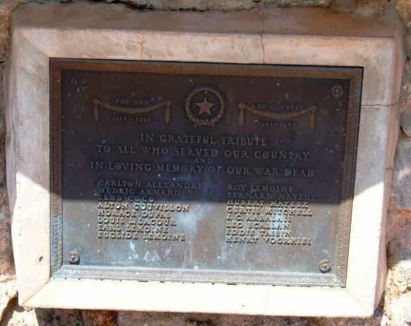 SACRED HEART CATHOLIC CHURCH GROTTO MEMORIAL PLAQUE