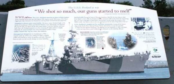 THE U.S.S. PORTLAND AT WAR MEMORIAL PLAQUE