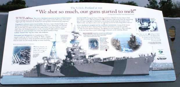 THE U.S.S. PORTLAND AT WAR MEMORIAL PLAQUE