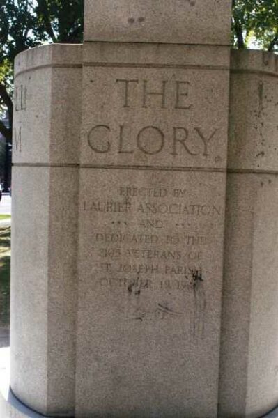 ST. JOSEPH PARISH WAR MEMORIAL DEDICATION STONE A