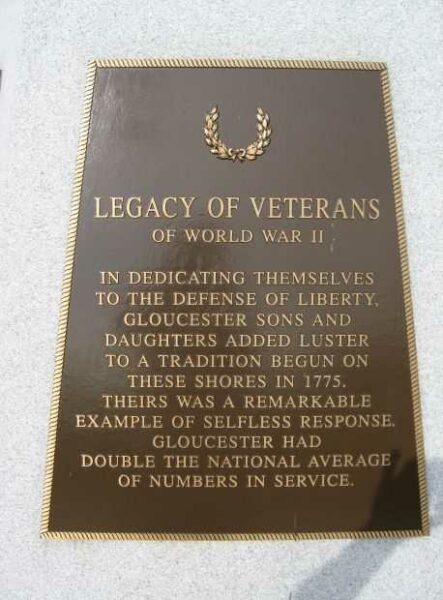 GLOUCESTER WWII MEMORIAL PLAQUE B