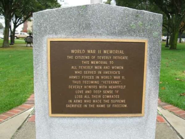 BEVERLY WORLD WAR II MEMORIAL FRONT
