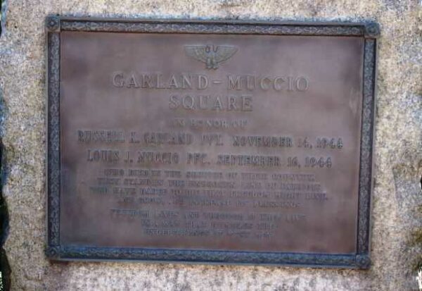 GARLAND-MUCCIO SQUARE MEMORIAL PLAQUE