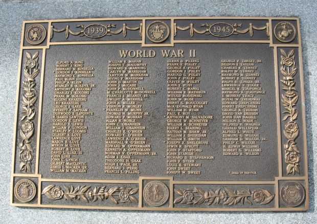 STOCKBRIDGE WORLD WAR II MEMORIAL RIGHT PLAQUE