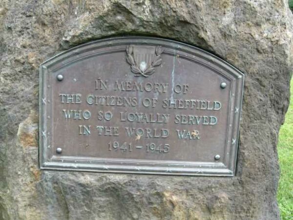 SHEFFIELD WORLD WAR II MEMORIAL PLAQUE