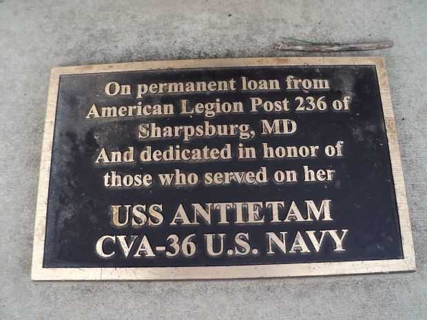 U.S.S. ANTIETAM CVA-36 MEMORIAL BELL PLAQUE