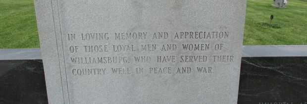 WILLIAMSBURG VETERANS MEMORIAL DEDICATION STONE