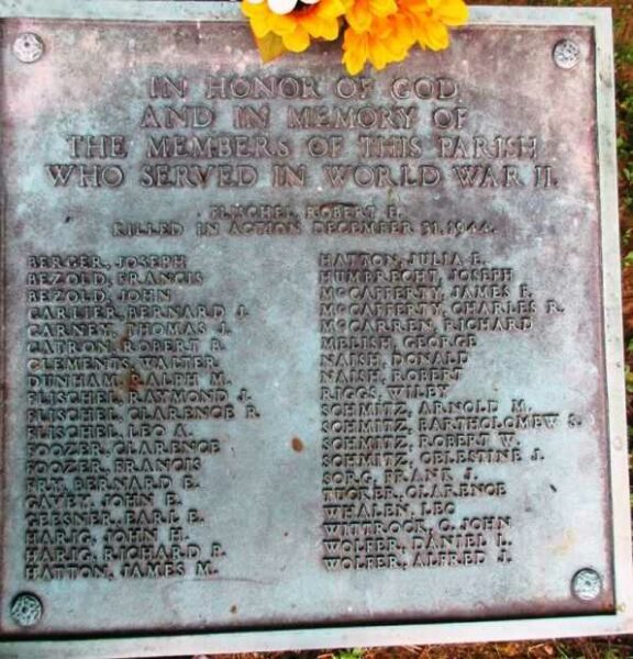 ST. ANGELA MERICI PARISH MEMORIAL PLAQUE