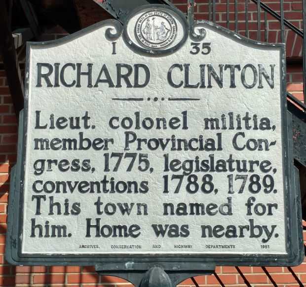 RICHARD CLINTON REVOLUTIONARY WAR SOLDIER MEMORIAL MARKER