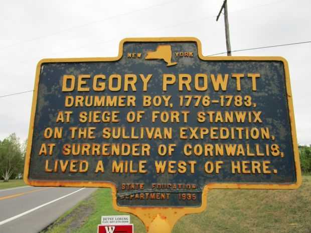 DEGORY PROWTT REVOLUTIONARY WAR MEMORIAL MARKER