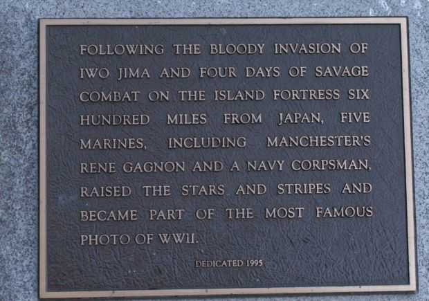RENE GAGNON IWO JIMA MEMORIAL PLAQUE B