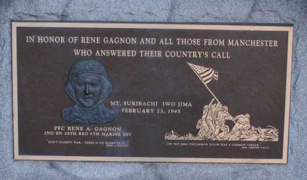 RENE GAGNON IWO JIMA MEMORIAL PLAQUE A