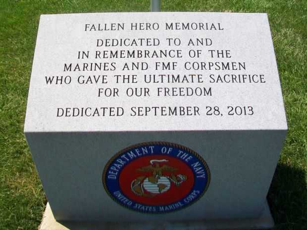 FALLEN MARINES AND FMF CORPSMEN HERO MEMORIAL FRONT