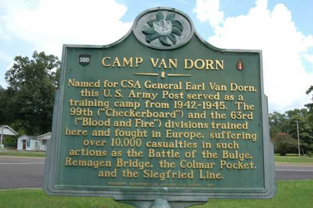 CAMP VAN DORN WAR MEMORIAL MARKER