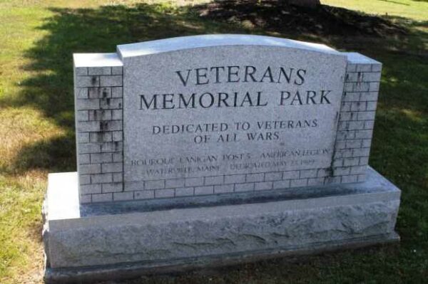 WATERVILLE VETERANS MEMORIAL PARK DEDICATION STONE