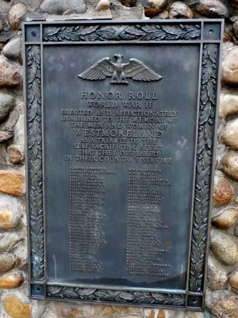 WESTMORELAND WORLD WAR I AND WORLD WAR II MEMORIAL PLAQUE B
