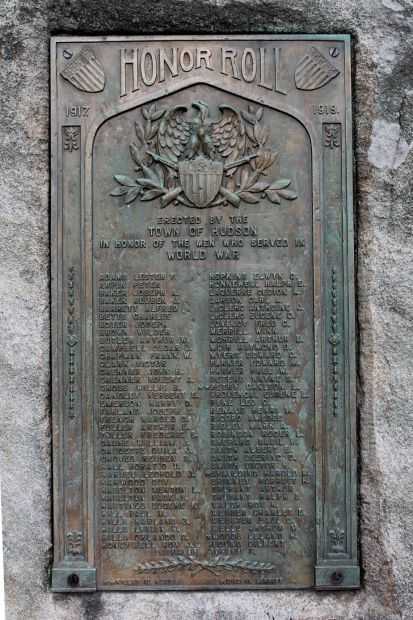 HUDSON WORLD WAR I HONOR ROLL MEMORIAL PLAQUE