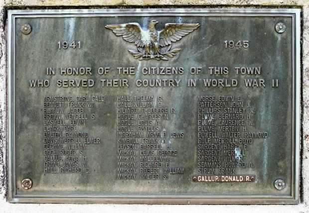 GRAFTON WORLD WAR II MEMORIAL PLAQUE