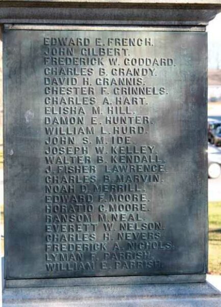 CLAREMONT CIVIL WAR VETERANS MEMORIAL PLAQUE B