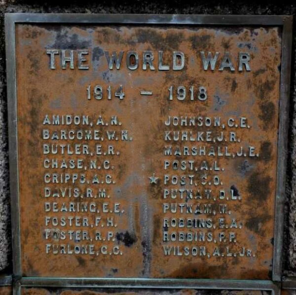 CHESTERFIELD CIVIL WAR AND WORLD WAR I MEMORIAL PLAQUE C