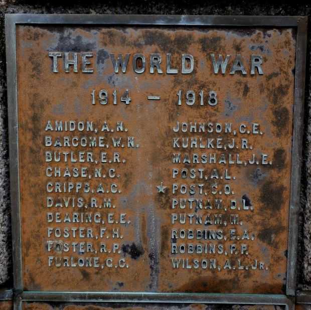 CHESTERFIELD CIVIL WAR AND WORLD WAR I MEMORIAL PLAQUE C
