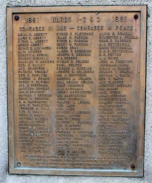 CANTERBURY CIVIL WAR VETERANS MEMORIAL PLAQUE A