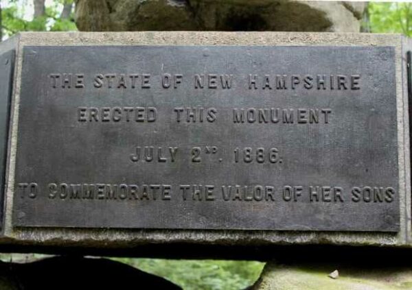 5TH NEW HAMPSHIRE VOLUNTEER INFANTRY WAR MEMORIAL PLAQUE D