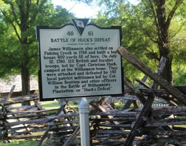 BATTLE OF HUCK’S DEFEAT REVOLUTIONARY WAR MEMORIAL MARKER